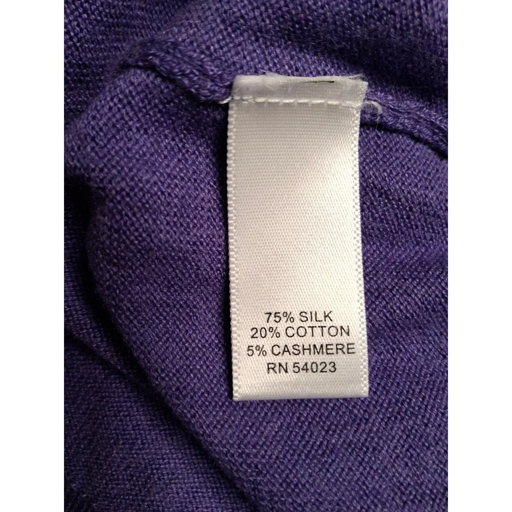 Banana Republic Luxury‎ Blend VNeck Sweater Mens Lg Purple Silk Cashmere/Cotton